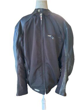Power Trip XL Leather Motorcycle Jacket Black Armored Riding Gear Leather Arms
